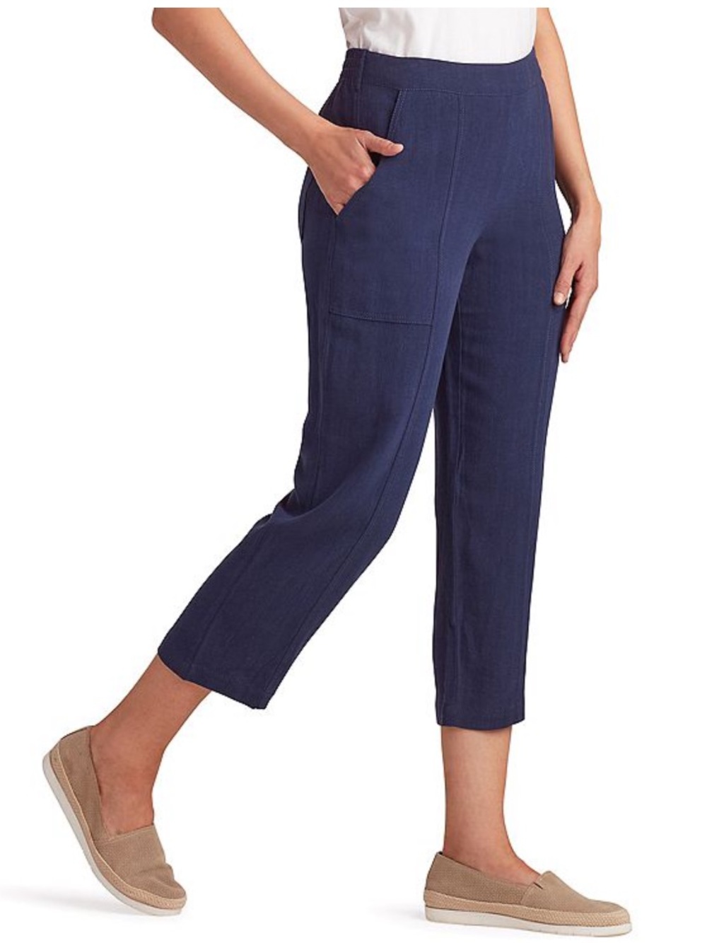 NWT AB Studio Navy Blue pull on cropped pants size XXL